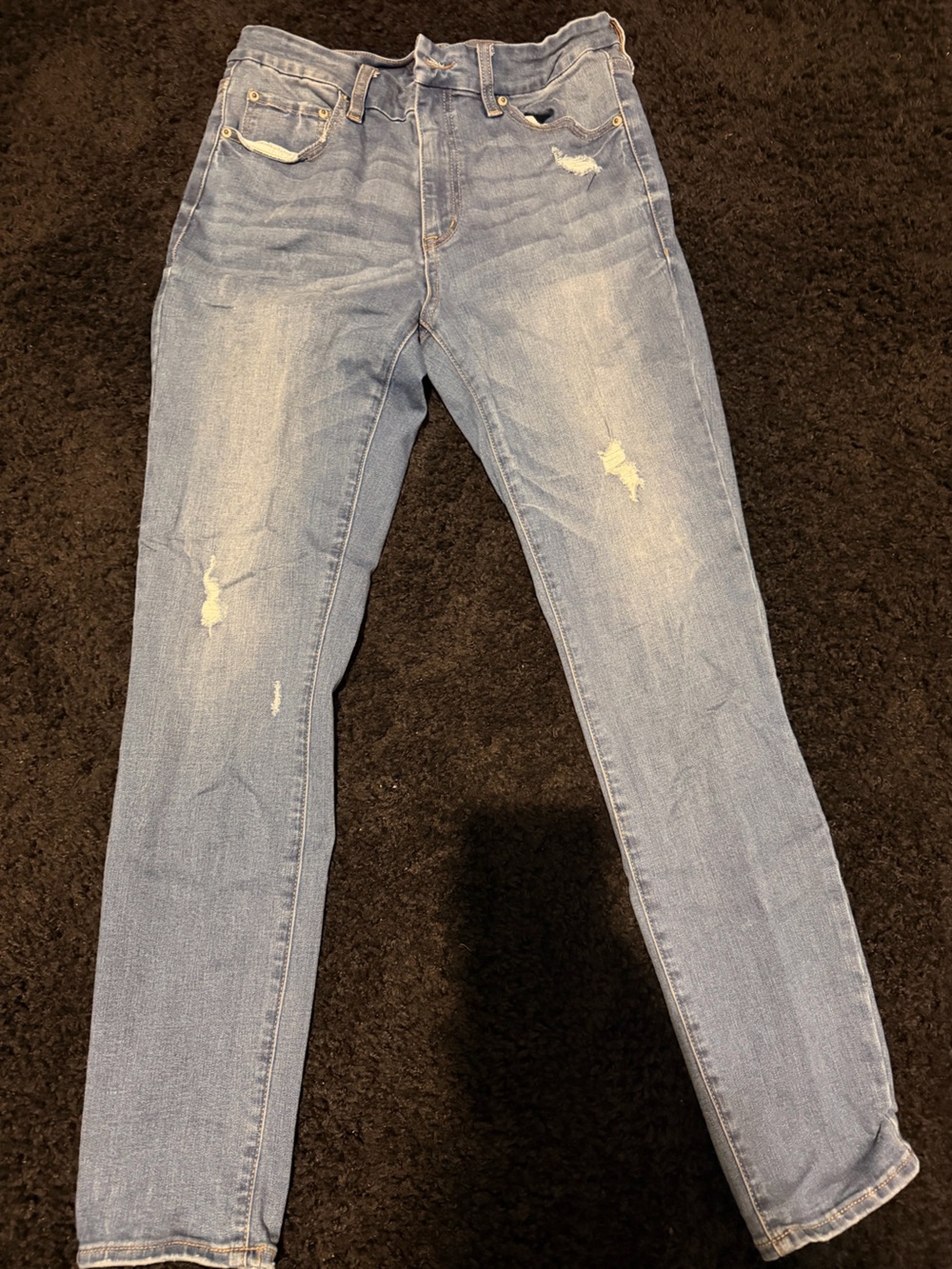 Aeropostale Light Blue High-Rise Distressed Skinny Jeans